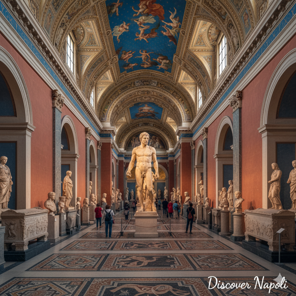 A vibrant Roman mosaic in the National Archaeological Museum.