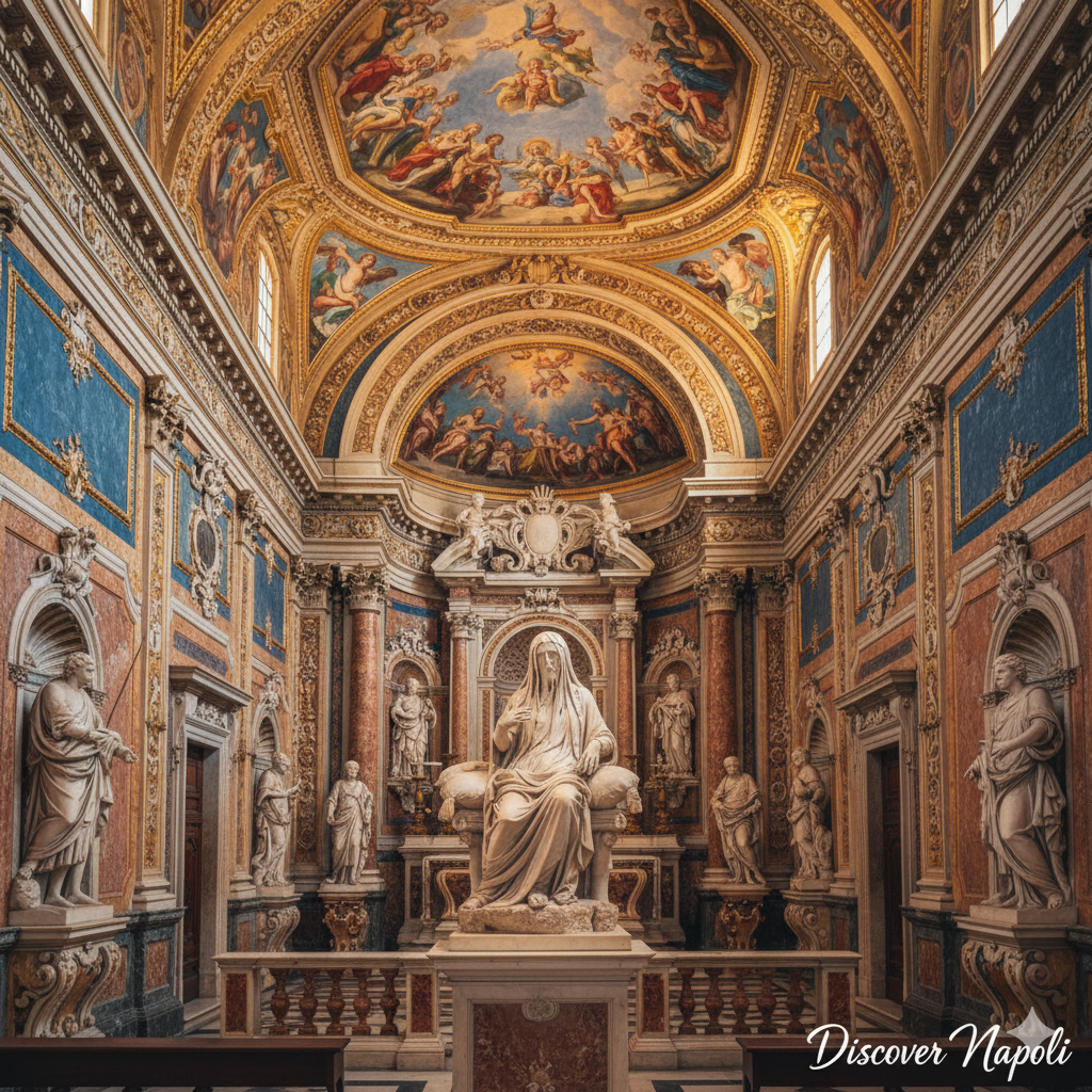 The stunning marble statue of the Veiled Christ.